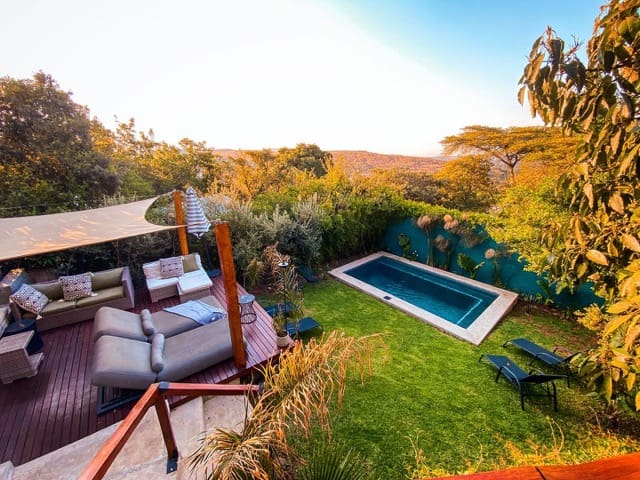 View of the pool at Pablo House Melville