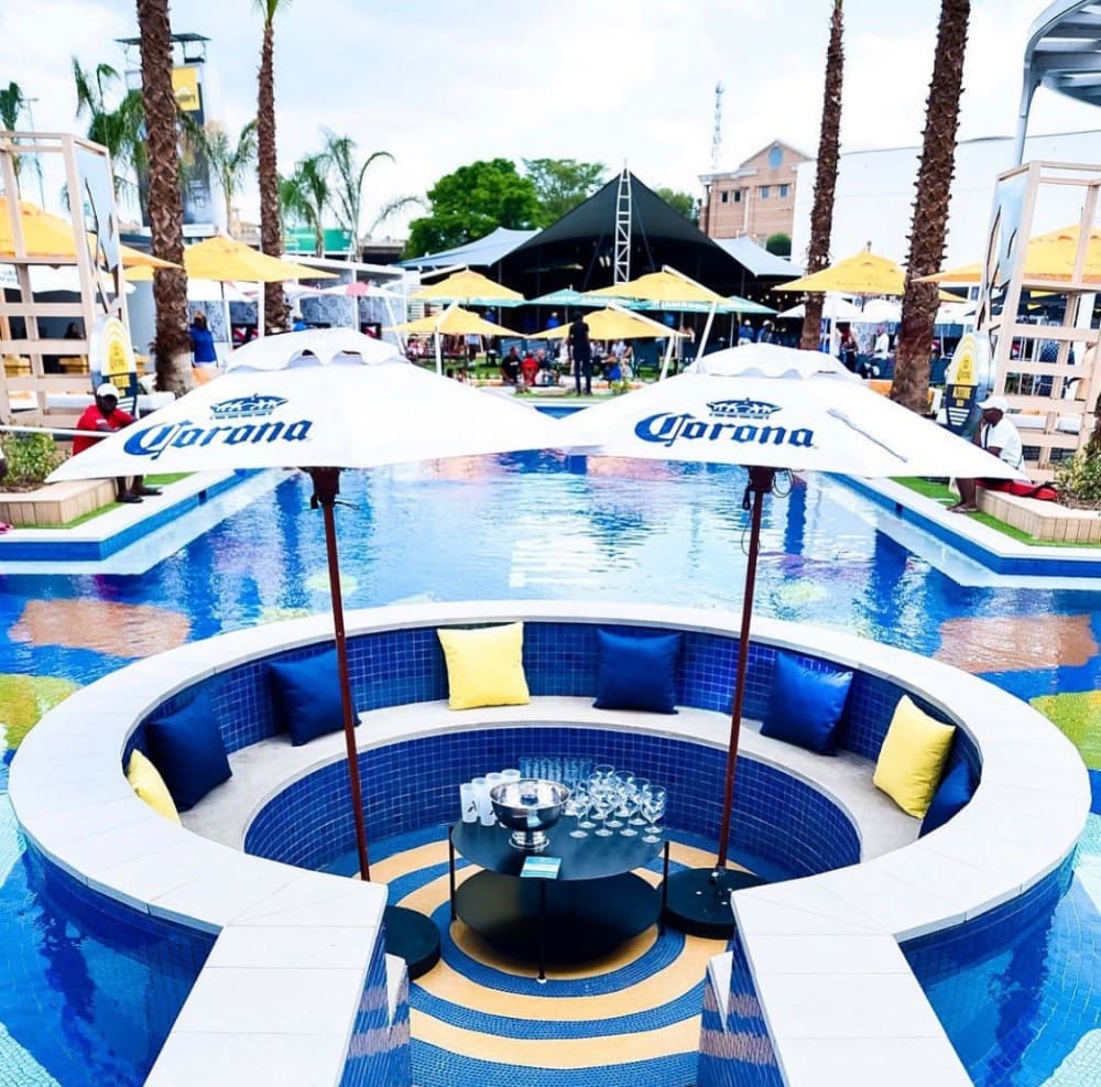 Altitude beach pool view with corona umbrella