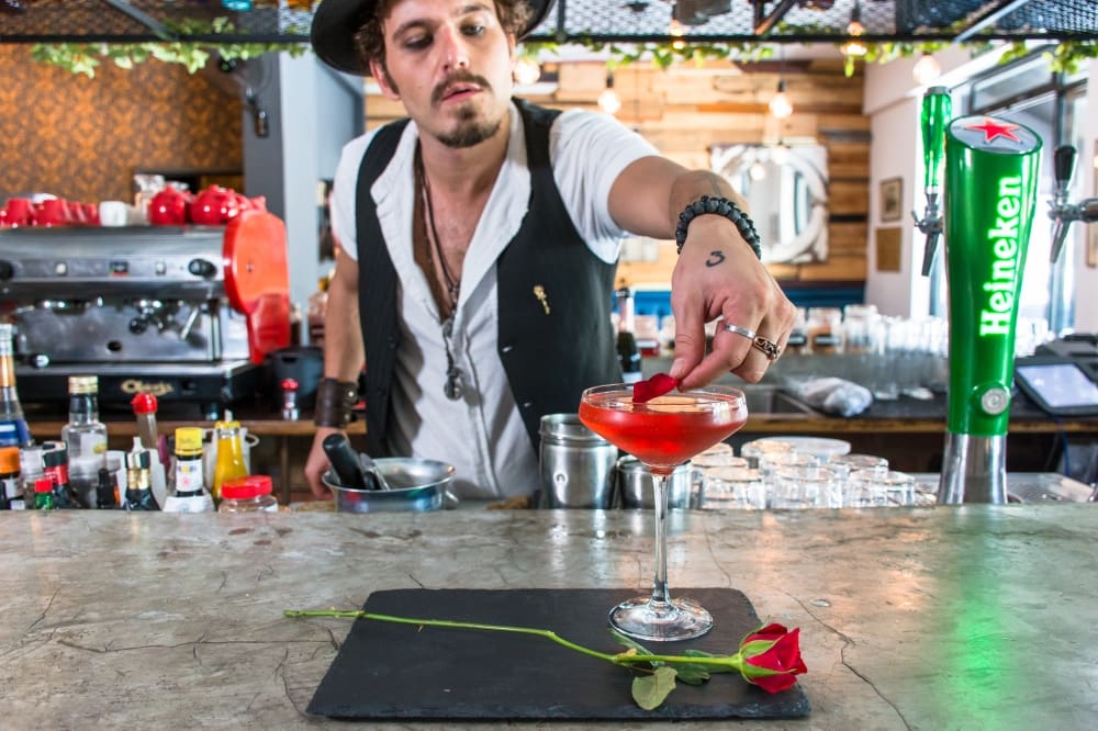 Cocktail and barman at douglas and hale