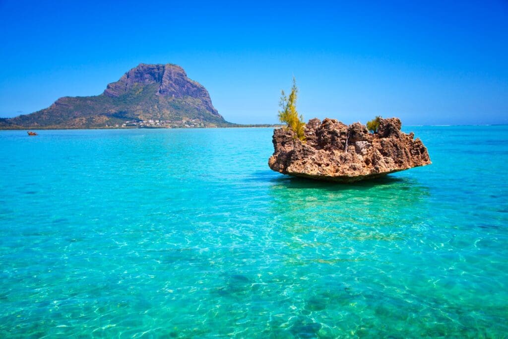 mauritius island view from the water