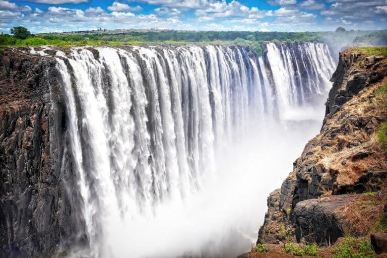 victoria falls with huge water view