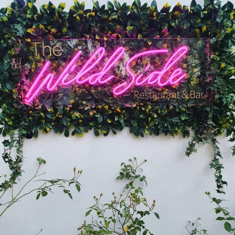 neon sign at the wildside in craighall