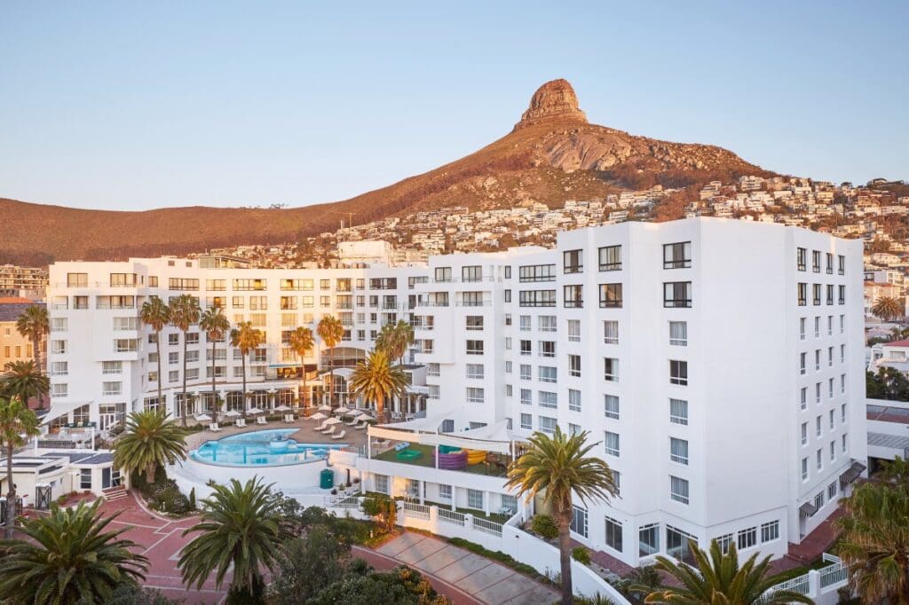 view of the president hotel ad dusk