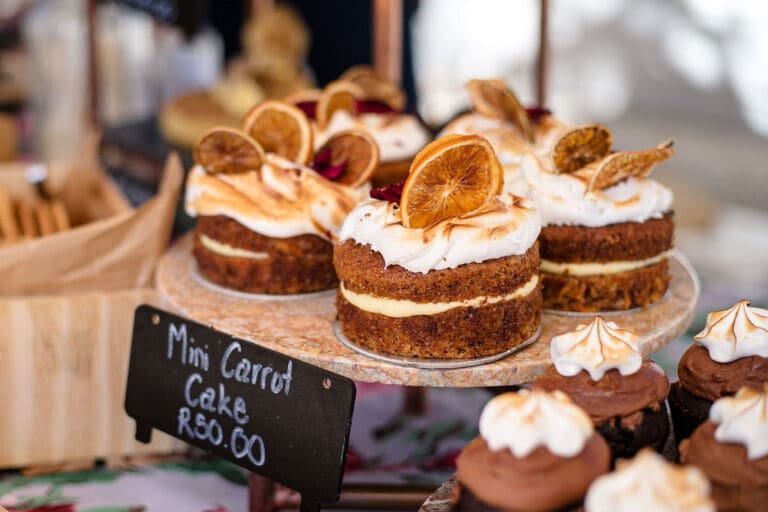 Cupcakes on display at the market