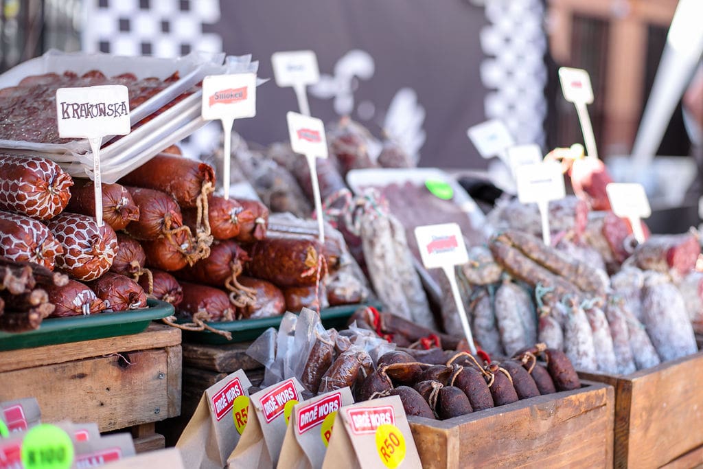 selection of food at a Joburg weekend market