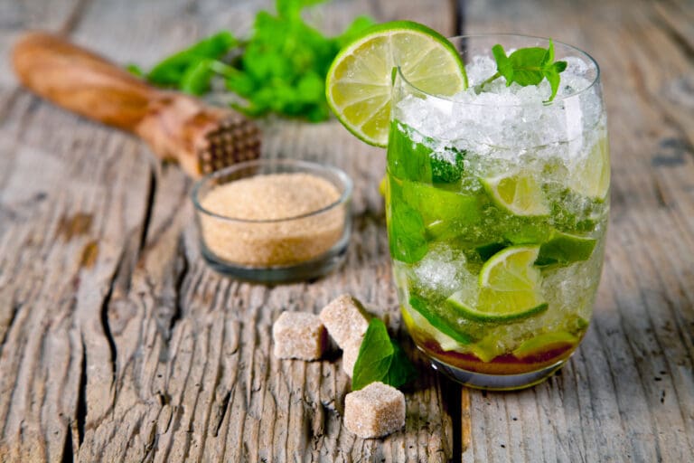 Rum Mojito with mint and lime