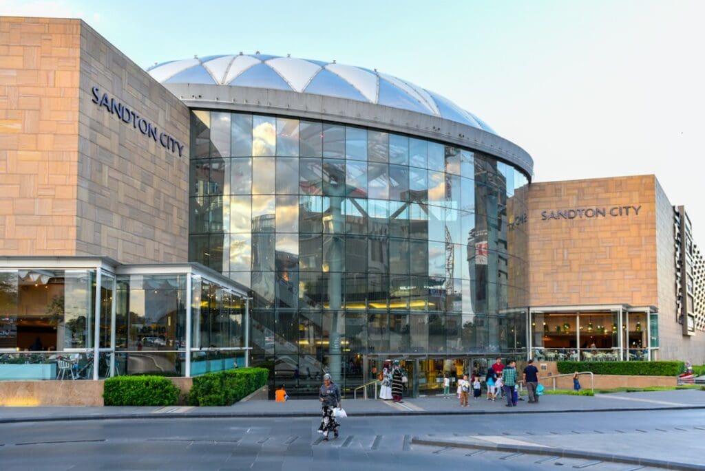 exterior shot of sandton city at daytime