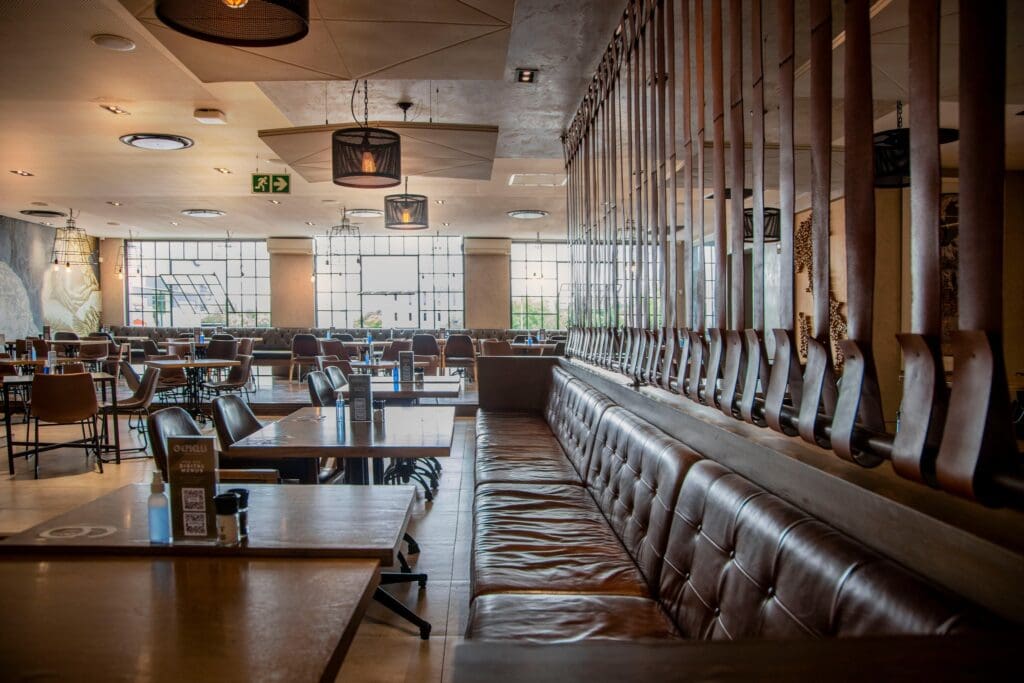 Restaurant interior with chairs and tables