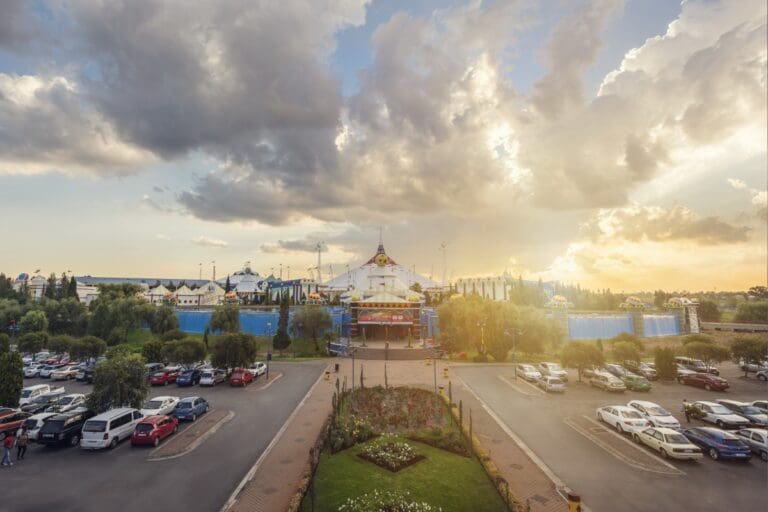 Entrance and parking lot at Carnival City