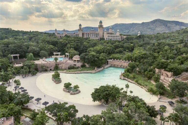 aeriel view of the valley of waves at Sun City