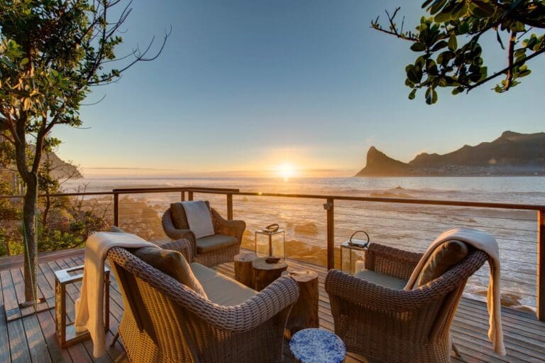 Romantic sunset view across Hout Bay