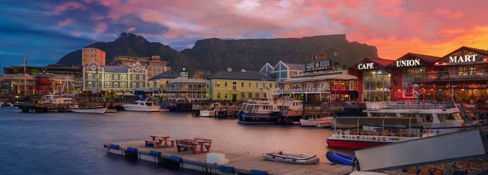 View of table mountain from the Waterfront