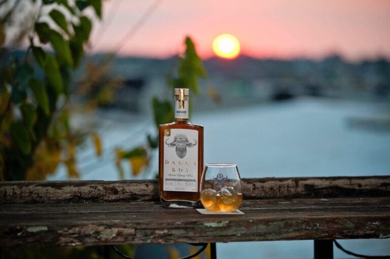 Dagga Boy dark rum at sunset