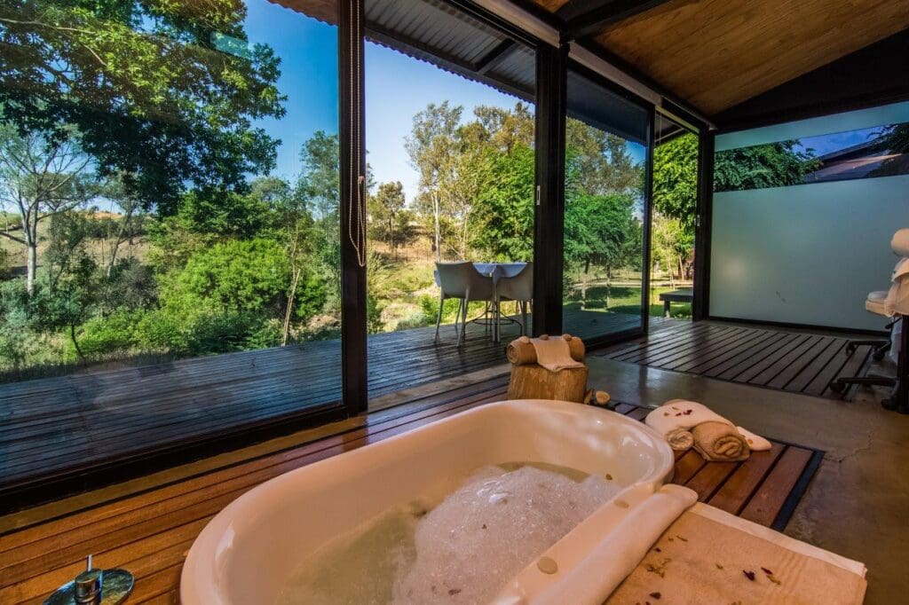 jacuzzi bath in country spa