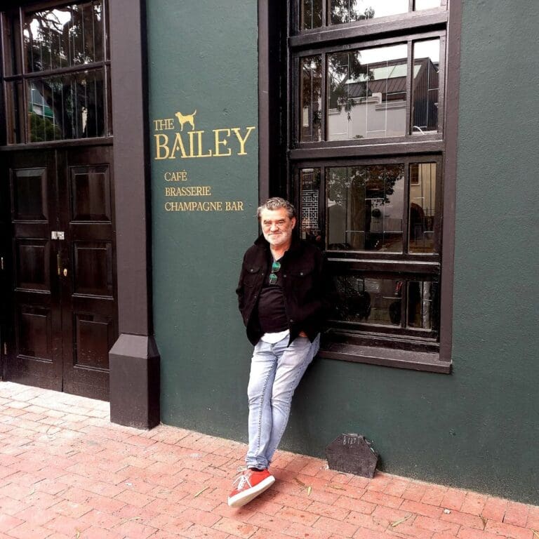 Liam Tomlin in front of The Bailey