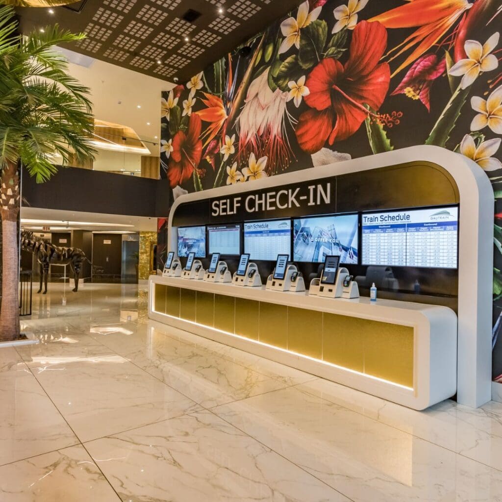 Self check-in station at Hotel Sky