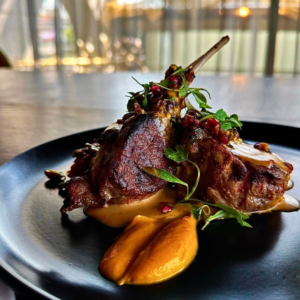 Lamb cutlets AURUM Restaurant winter menu