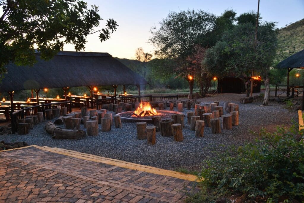 Bakubung Bush Lodge Boma Tables and Firepit