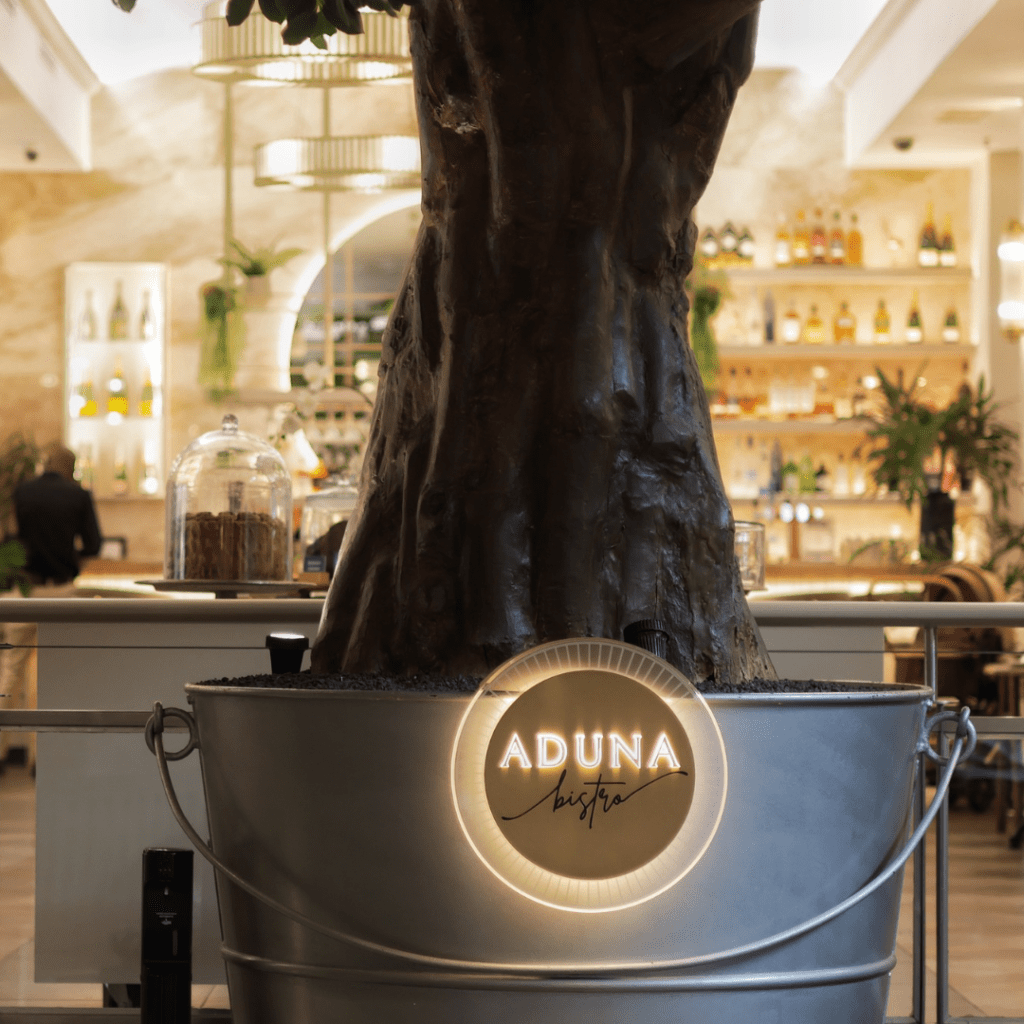 Aduna Bistro is a chic and classy restaurant nestled in the heart of Melrose Arch.