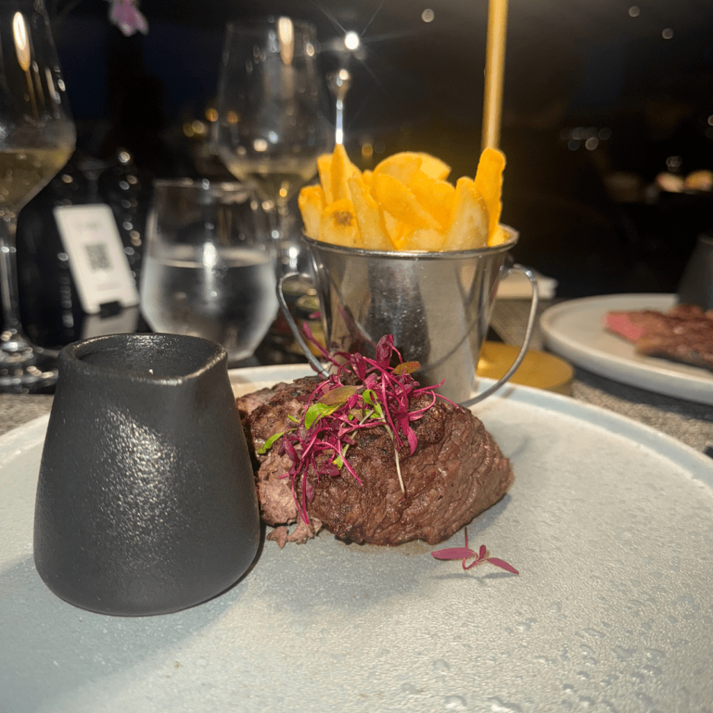 Flames at The Four Seasons Beef Fillet Wagyu