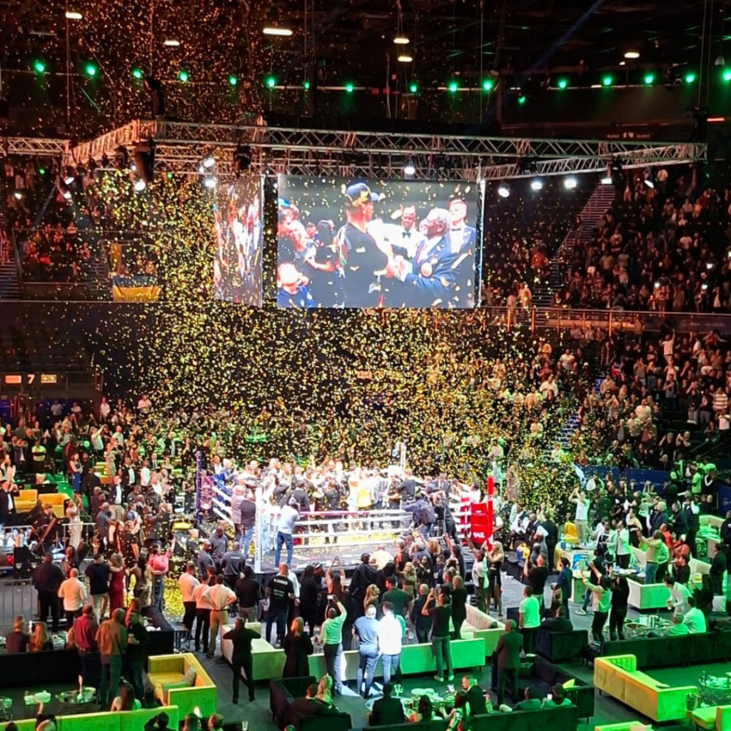 SunBet Arena lit up in celebration for Kevin Lerena’s victory