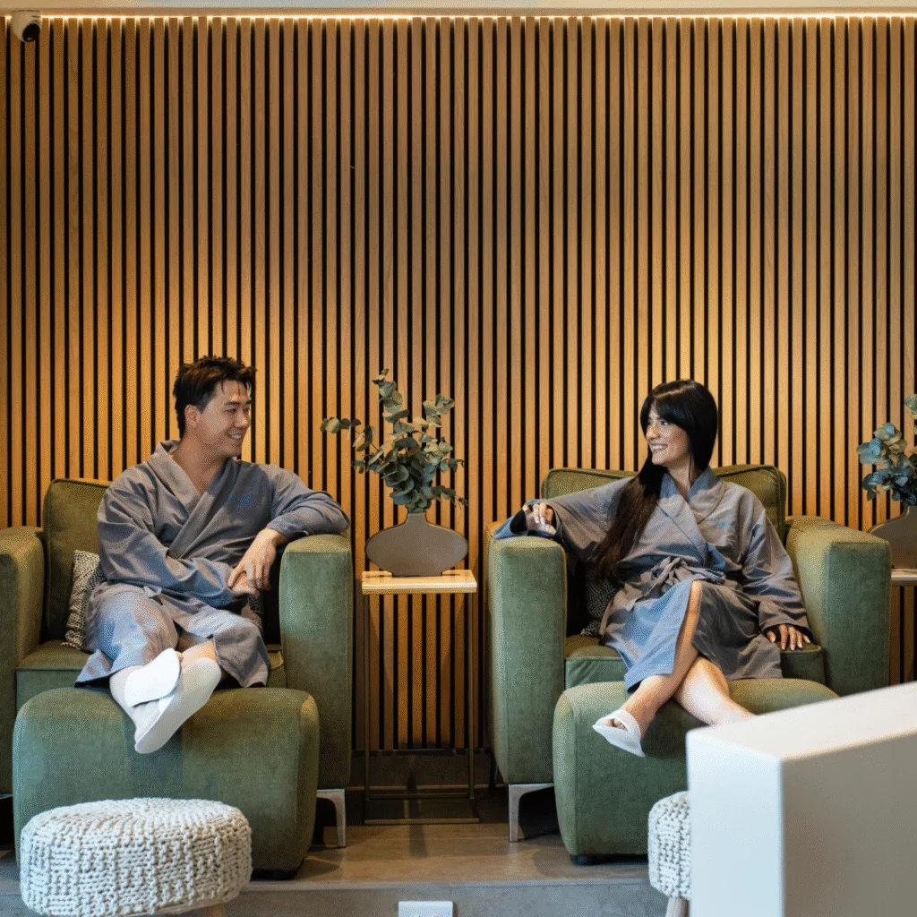 Couple relaxing together at Camelot Spa Melrose Arch