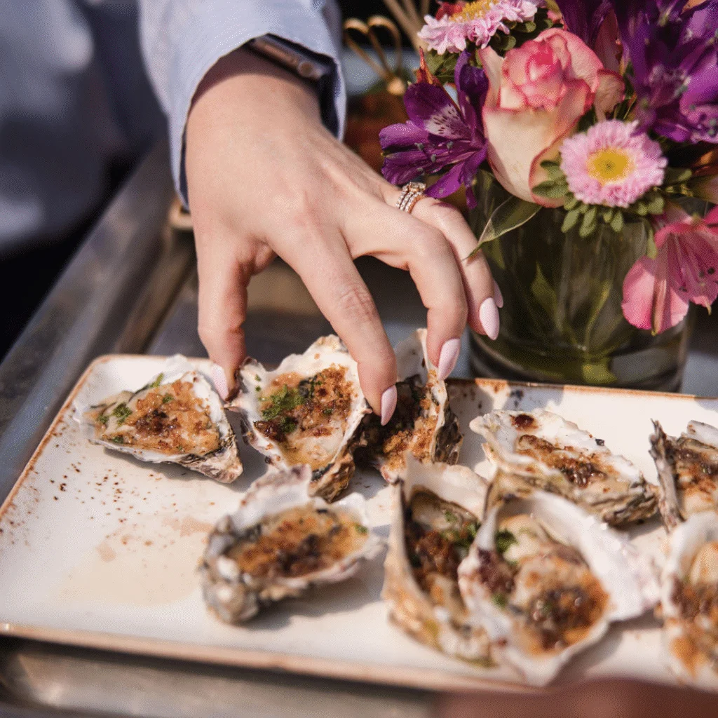 Oysters with roasted bone marrow