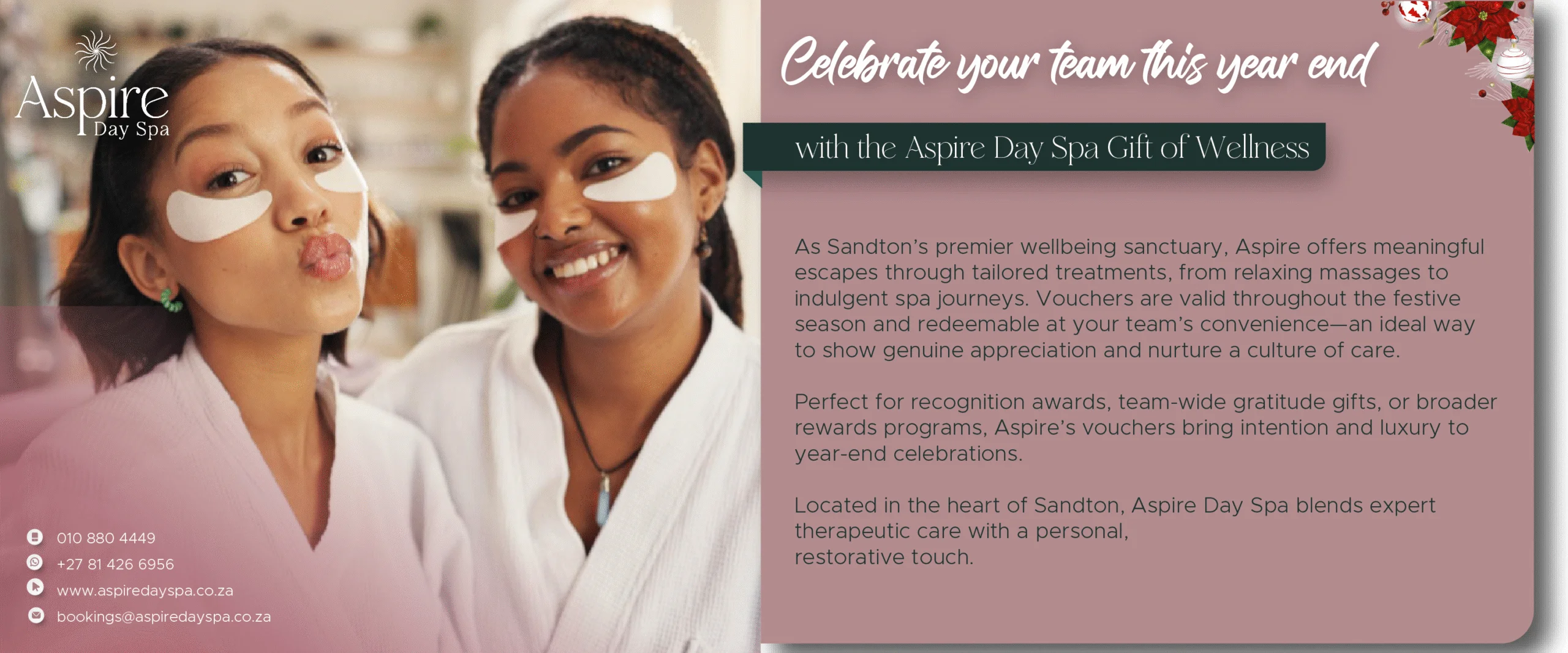 Aspire Day Spa Banner Festive 2025
