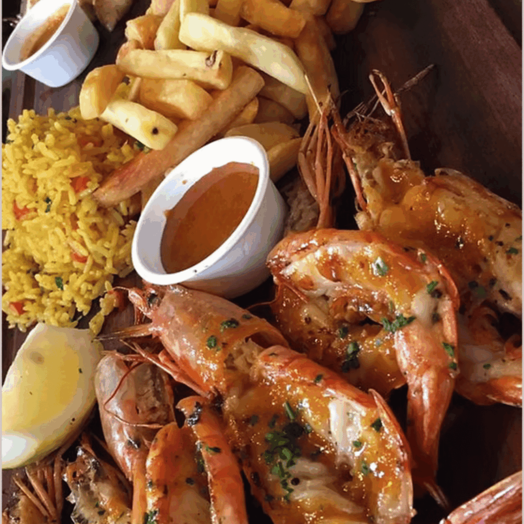 Fresh prawns and chips from Oh Hey From Porto at Yard Eatery
