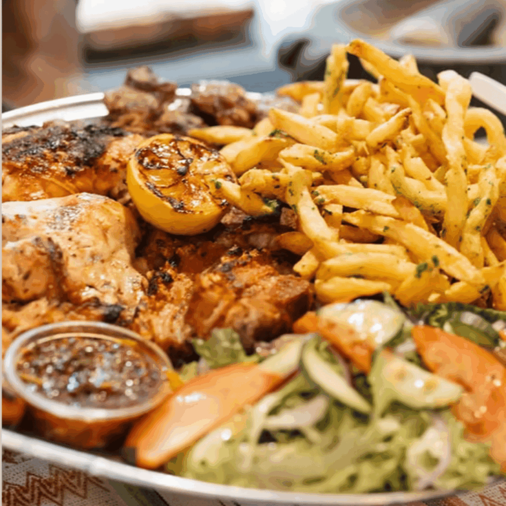 chicken and chips plate at Yard Eatery