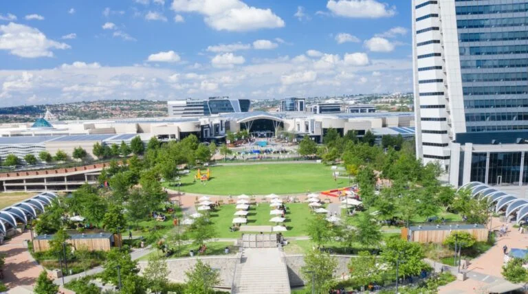 Waterfall Park at Mall of Africa Aerial View