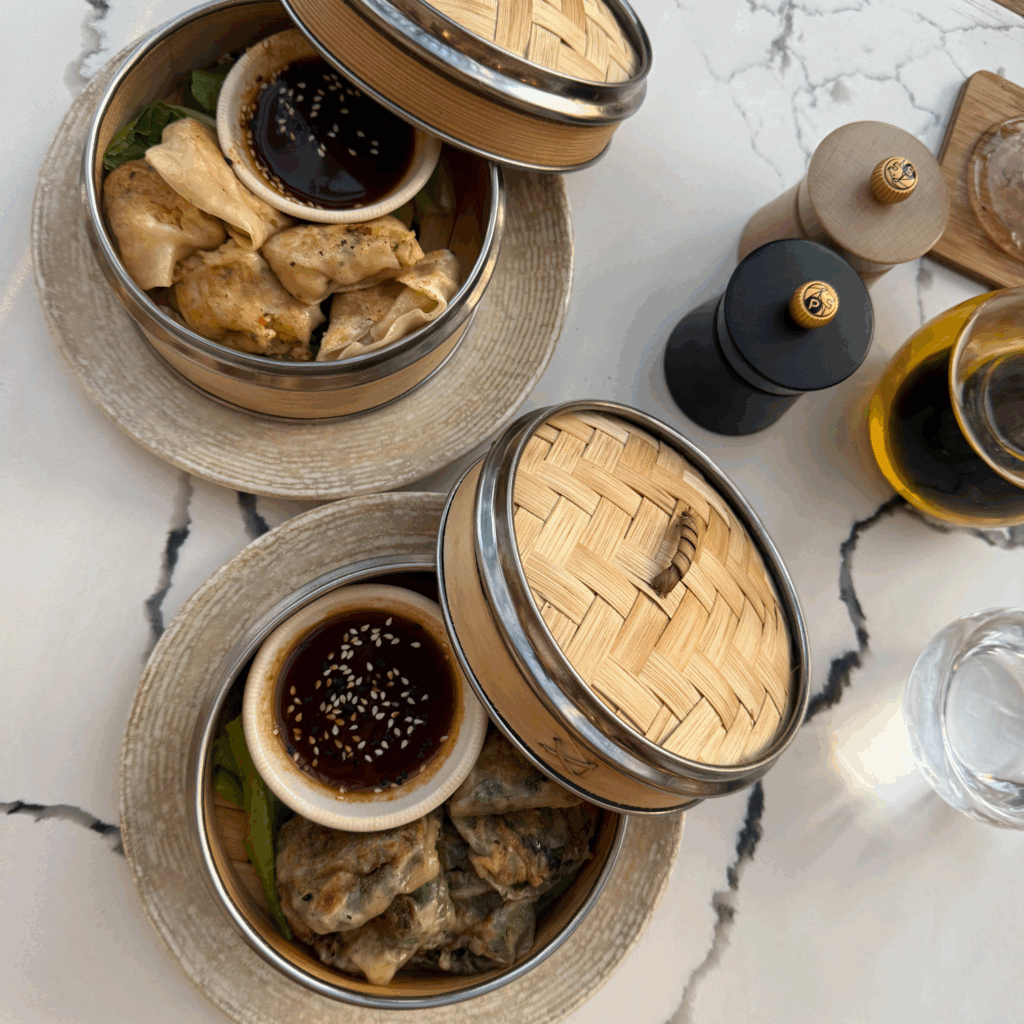 Prawn and Cream Cheese and Spinach and Mushroom Dumplings