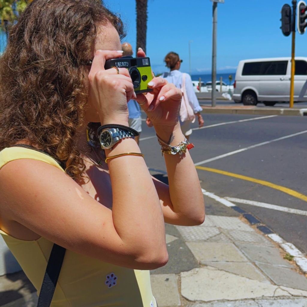 A woman using the Ubuntu Film Co Memory Maker