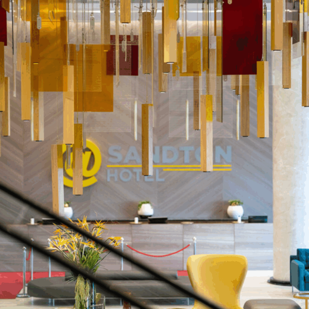 @Sandton Hotel Foyer with branding