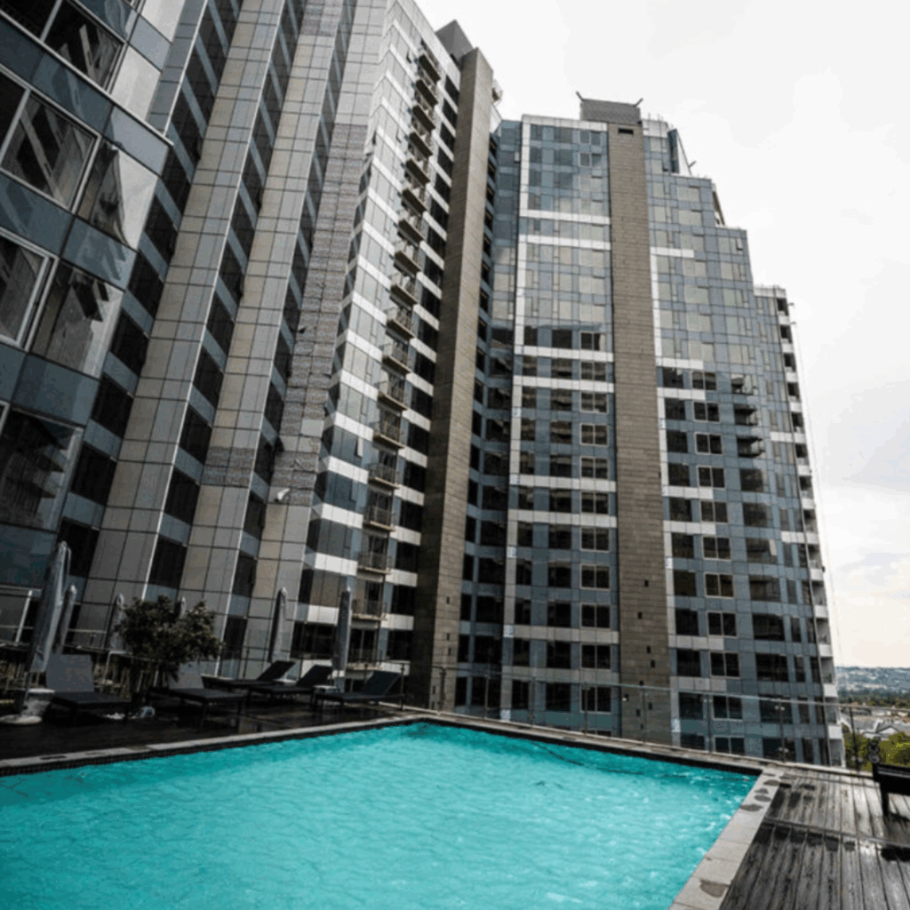@Sandton Hotel Outside Infrastructure and Pool