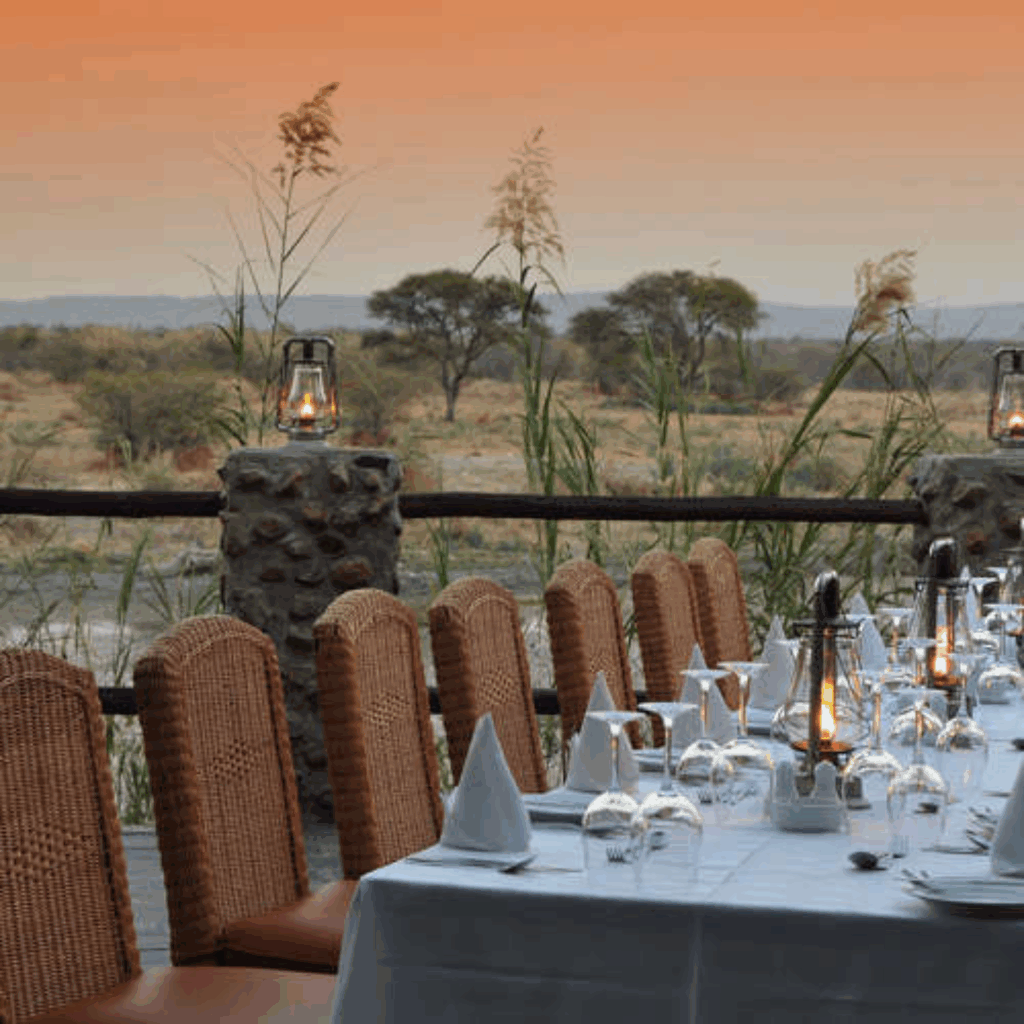 Tau Game Lodge outside seating area