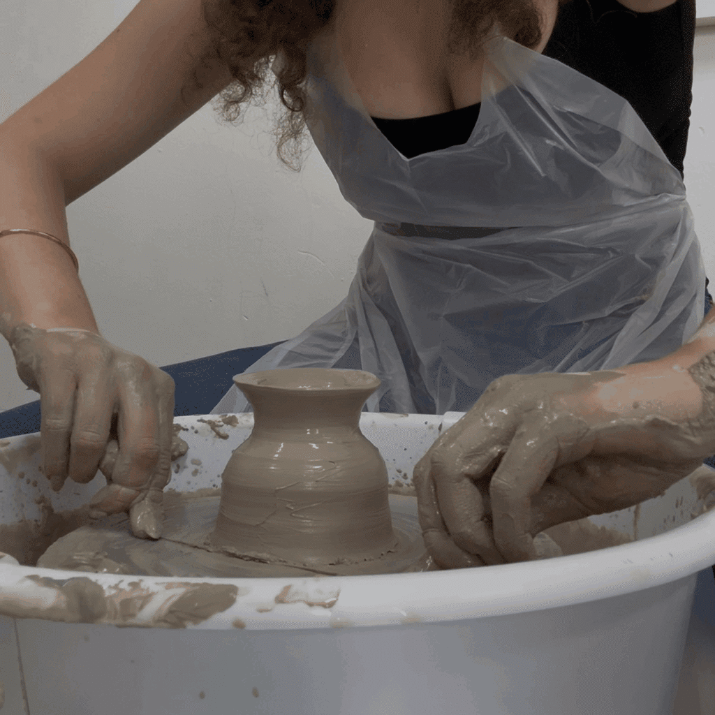 pottery on the wheel
