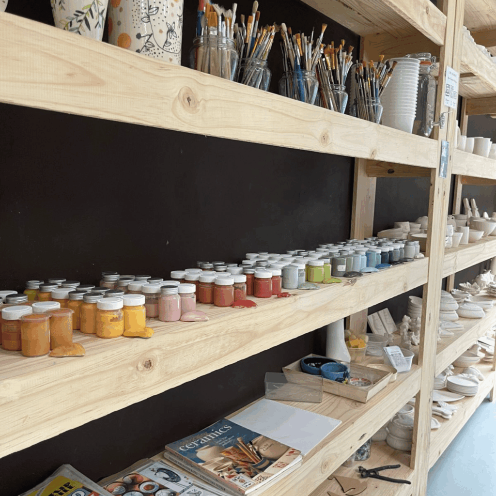 Crafted Clay pottery on the wheel studio