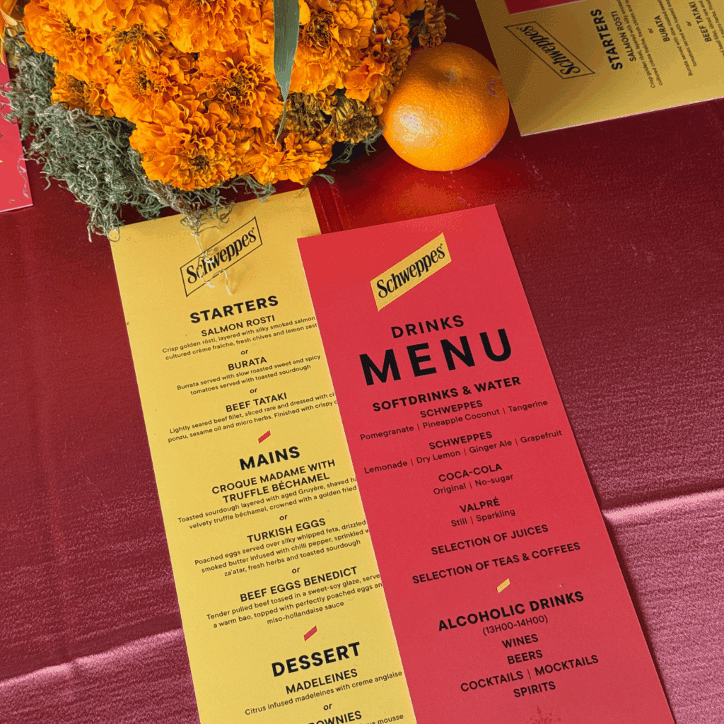 Schweppes Food Pairing Menu at Artistry