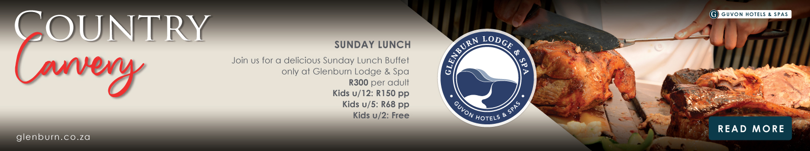 Glenburn Sunday Lunch banner April 2026