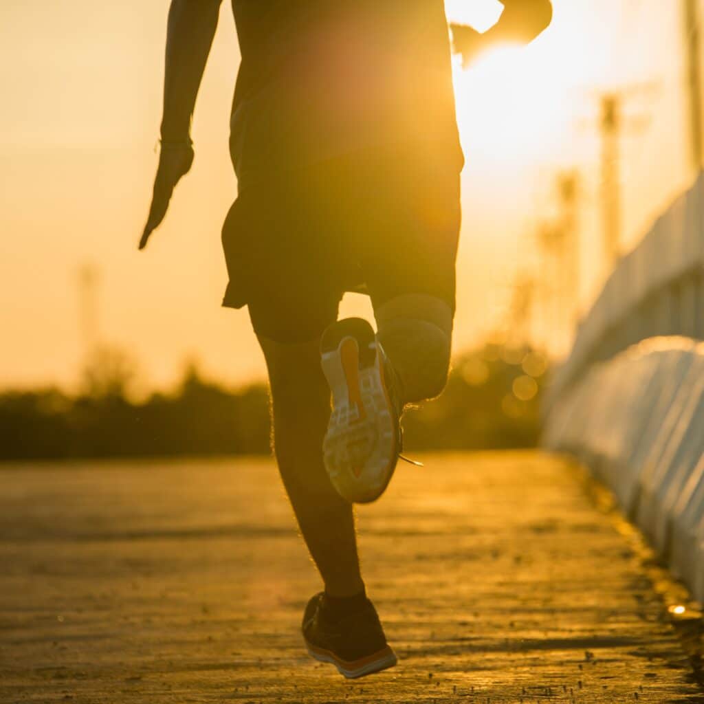 Chasing the golden hour running image