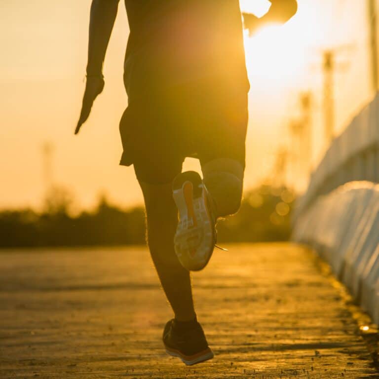 Chasing the golden hour running image