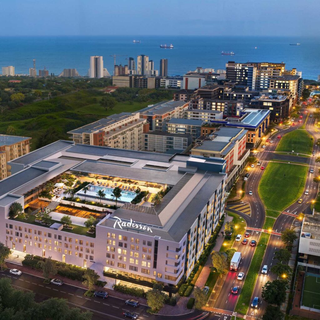 Radisson Serviced Apartments Umhlanga at night
