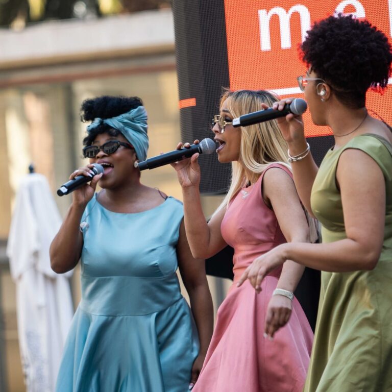Ladies singing at Melrose Arch Spring Fever 2026