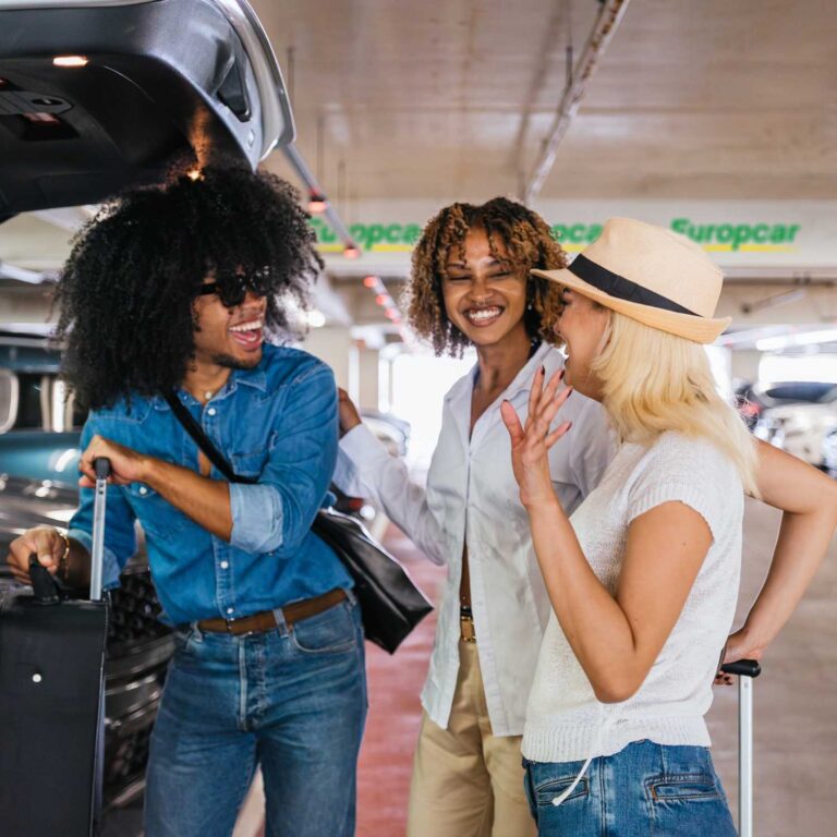 Ladies getting into their Europcar rental