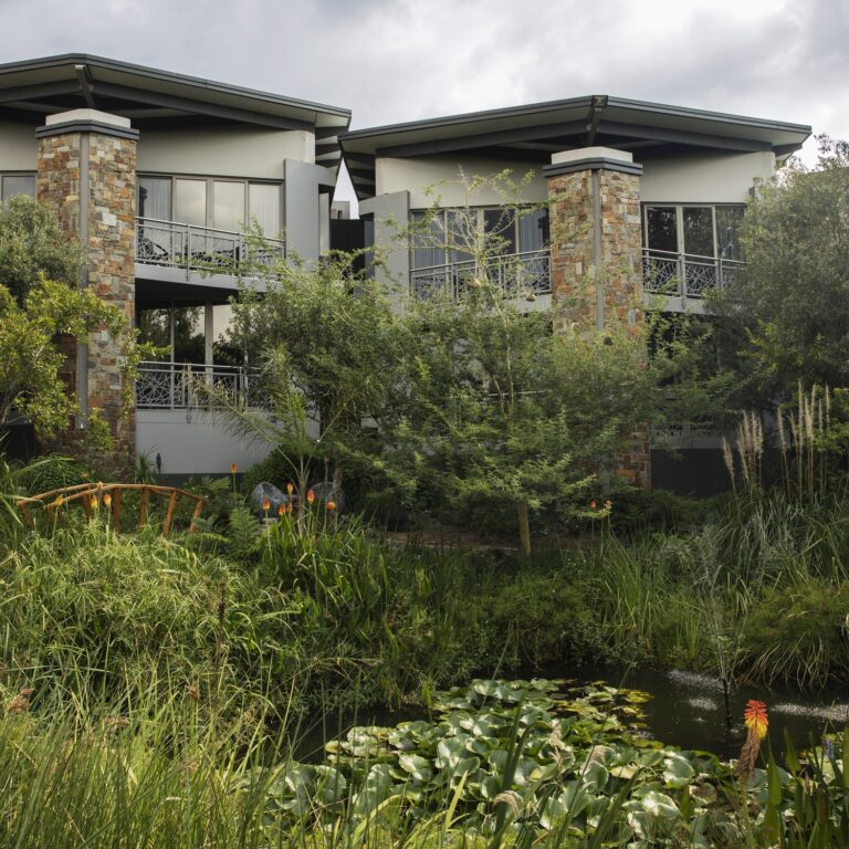 Garden and hotel architecture at SEVEN Villa Hotel & Spa