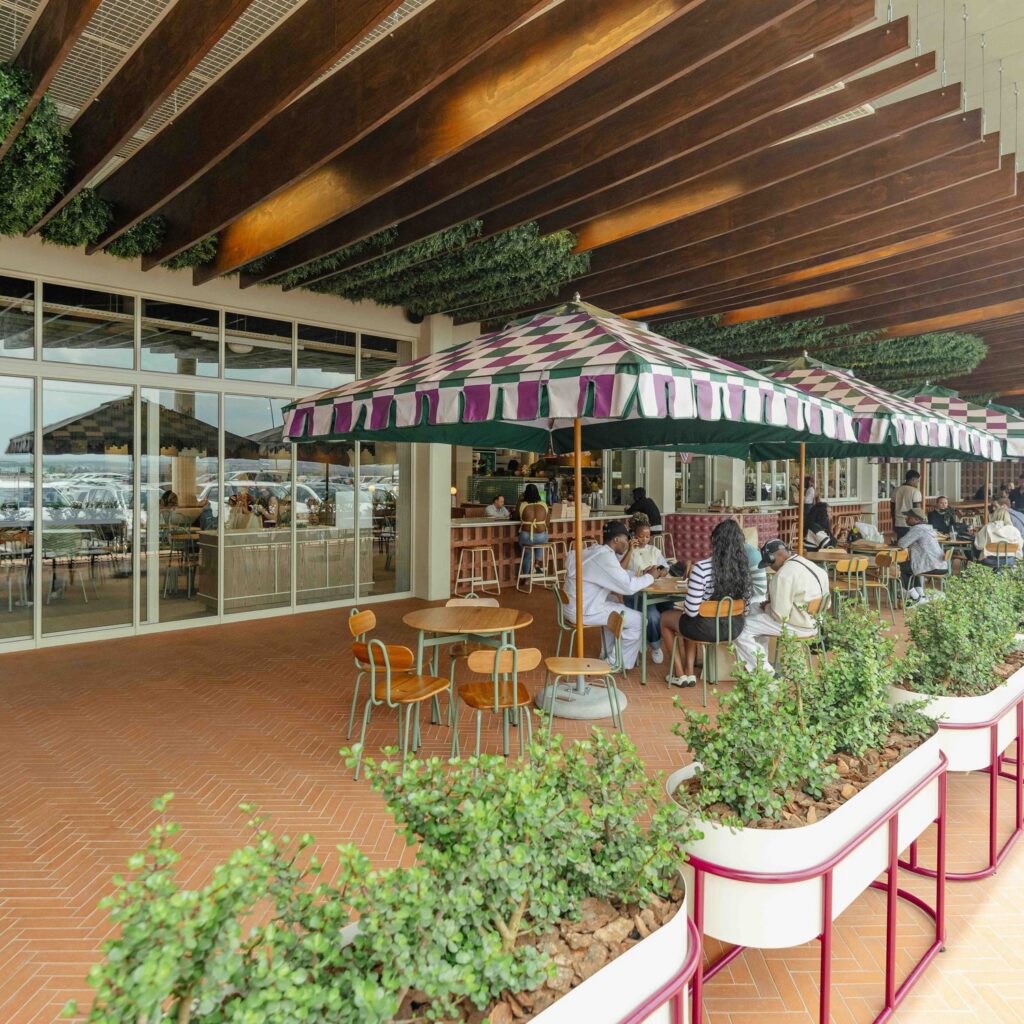 Outdoor dining at The View, Fourways Mall.