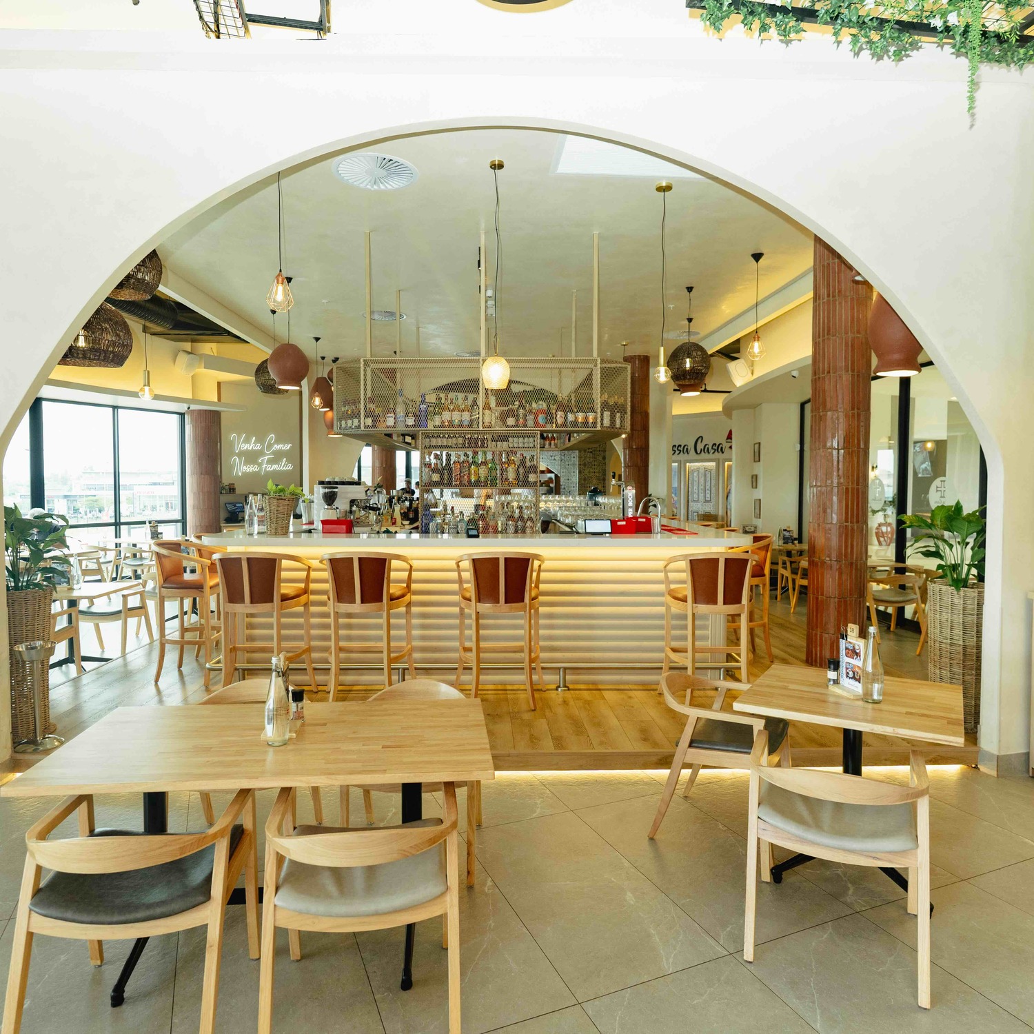 A dining space at The View, Fourways Mall.